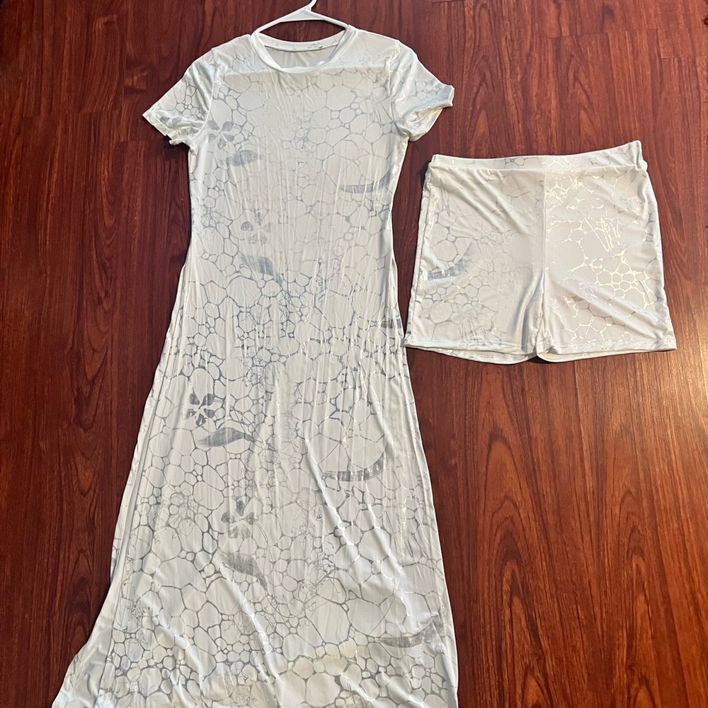 White Tie-Front Two-Piece Set - Picture 7 of 11